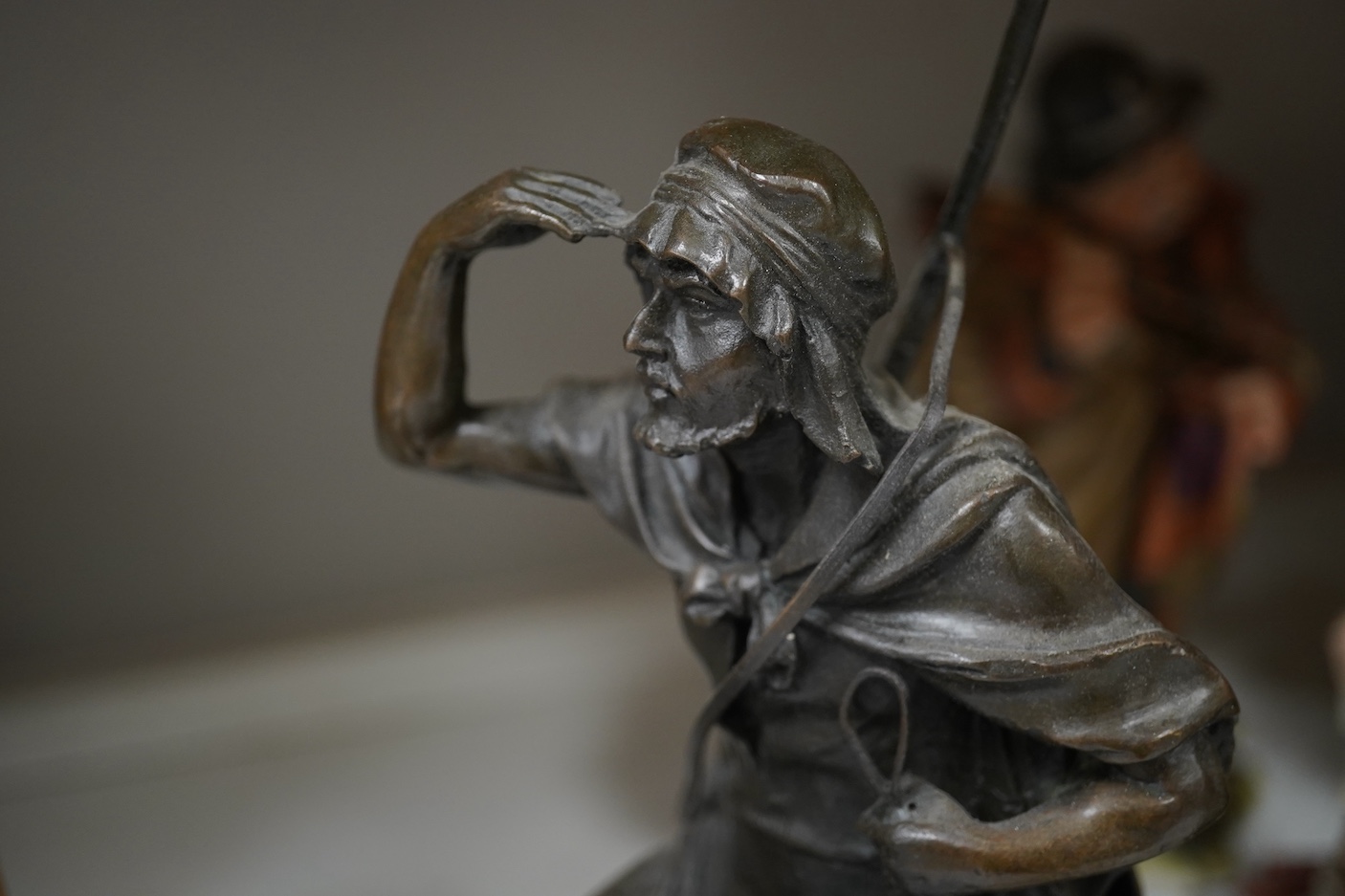 After Paillet (French, 19th. C), bronze model of an Arab on horseback, 40cm high